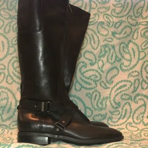 Long Black Leather Boots